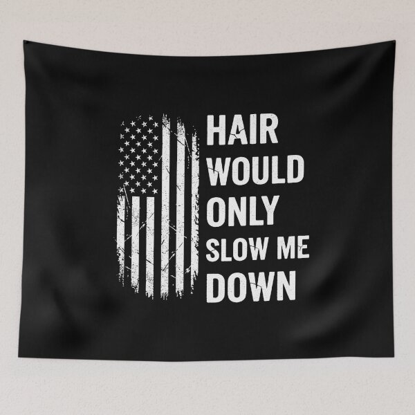 Item preview, Hair Would Only Slow Me Down Bald American Flag designed and sold by SiarheiYur.