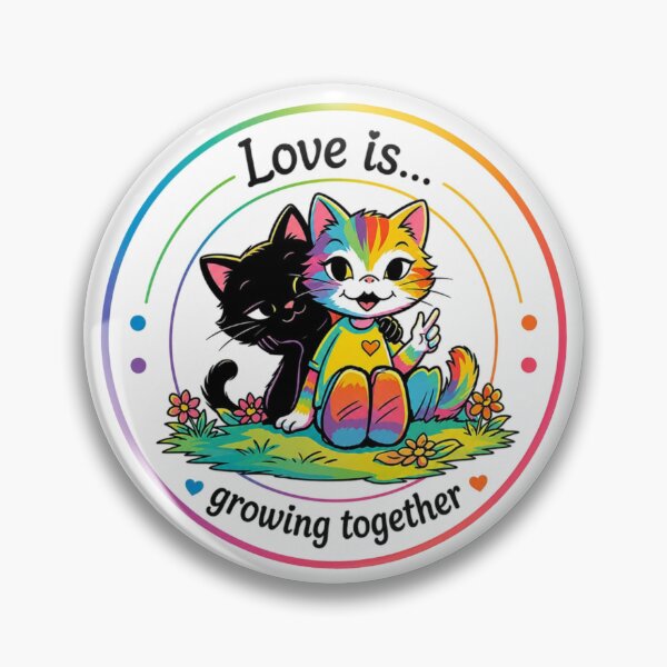 Item preview, Love Is Growing Together - Cute Rainbow Cats Illustration designed and sold by mimiartes.