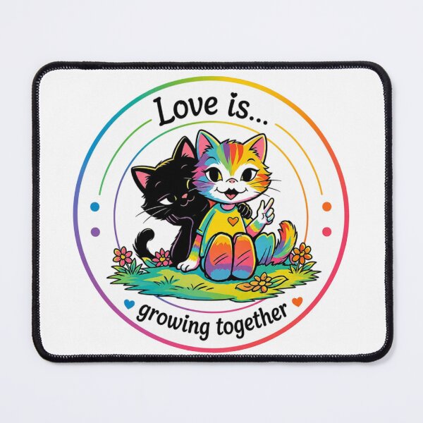 Item preview, Love Is Growing Together - Cute Rainbow Cats Illustration designed and sold by mimiartes.