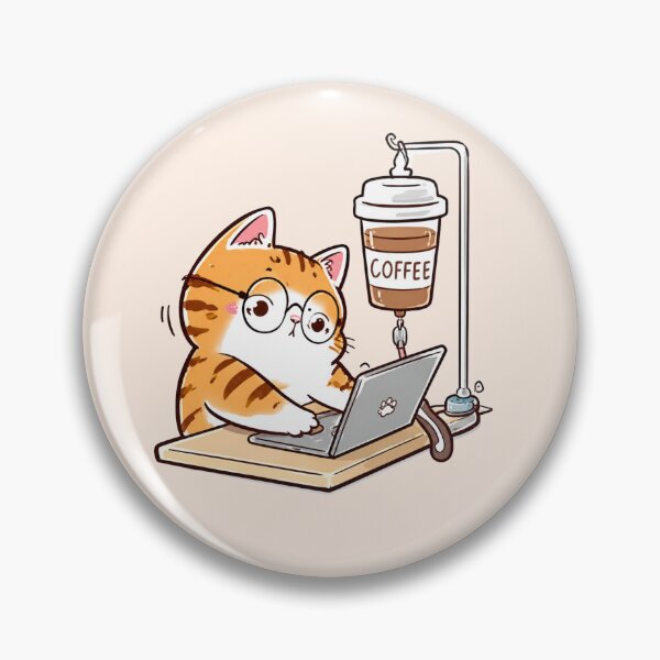 Item preview, Cute Cat Working Coffee Sticker Set | Kawaii Cat Lover Gift designed and sold by kawaiiiiiie.