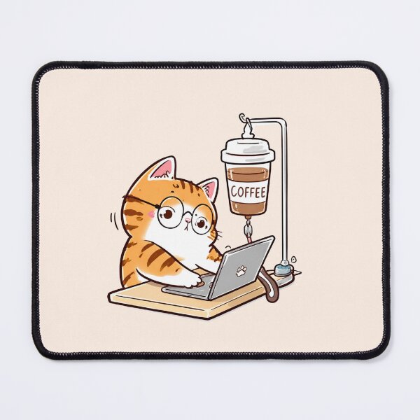 Item preview, Cute Cat Working Coffee Sticker Set | Kawaii Cat Lover Gift designed and sold by kawaiiiiiie.