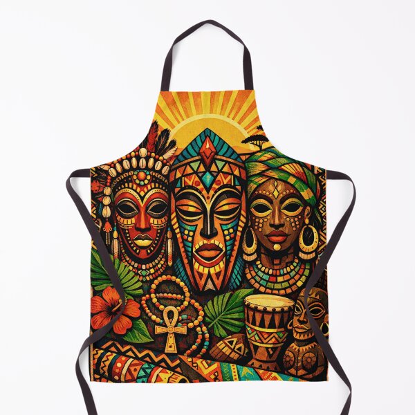 Item preview, Afrobohemian Tribal Masks – Vibrant Cultural Poster designed and sold by FilBlue.