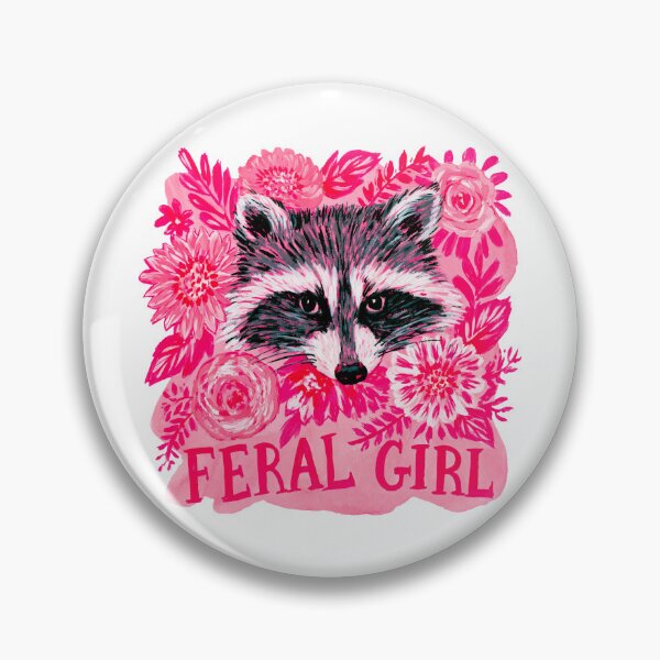 Item preview, Feral Girl | Cute Pink Preppy Raccoon Aesthetic Design designed and sold by ThePreppyArtist.