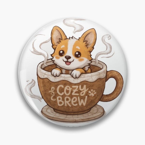 Item preview, Cute Corgi Cozy Brew Coffee Club Shirt, Corgi in Coffee Cup Tee, Warm Fuzzy Corgi Gift for Coffee and Dog Lovers designed and sold by Wearable Canvas...