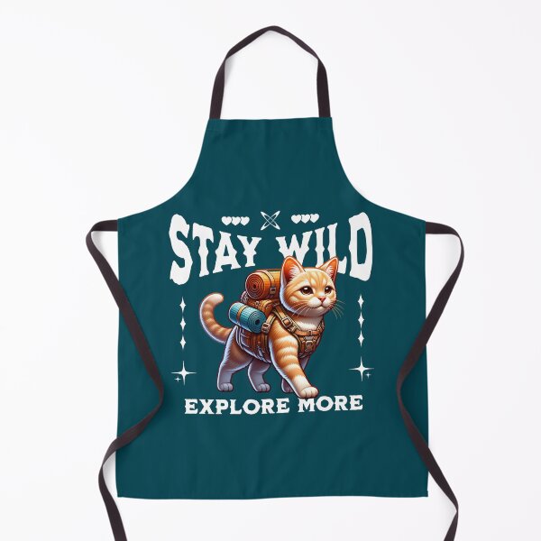 Item preview, Stay Wild, Explore More – Adventurous Hiking Cat Backpack Design designed and sold by Sachie's Studio.
