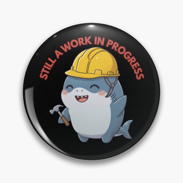 Item preview, Work In Progress Cute Shark Construction Worker designed and sold by Nature's Chibis.