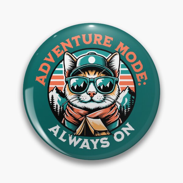 Item preview, Adventure Mode: Always On – Cool Hiking Cat Outdoor Design designed and sold by Sachie's Studio.