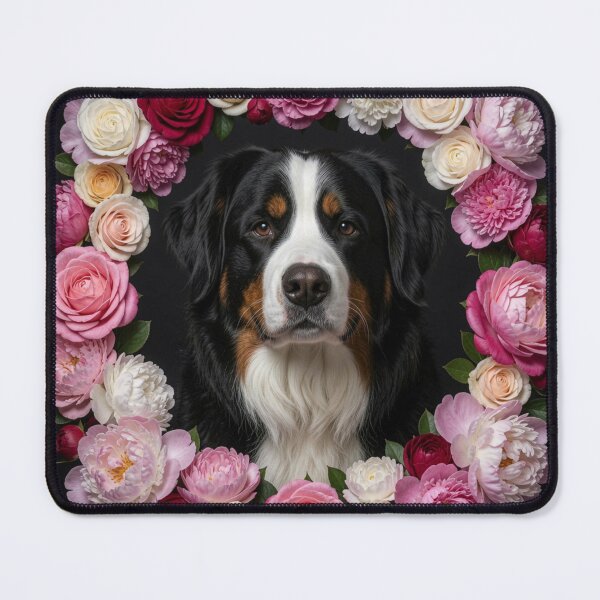 Item preview, Bernese Mountain Dog | Floral Frame designed and sold by JanjjaSoulInk.