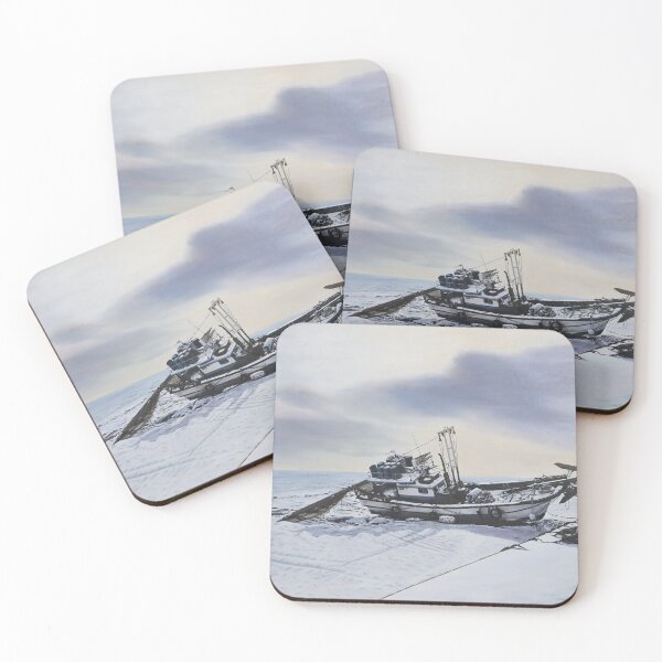 Item preview, Resting Fishing Boat at Low Tide, Korean Seascape designed and sold by HaedamArt.