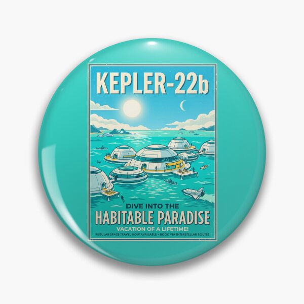 Item preview, Kepler-22b Ocean Planet Retro NASA Travel Poster designed and sold by RetroRewind Studio.