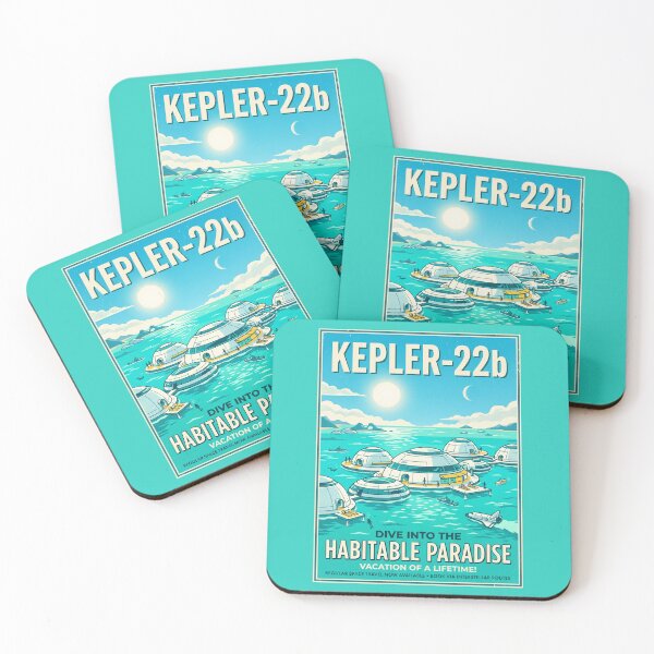 Item preview, Kepler-22b Ocean Planet Retro NASA Travel Poster designed and sold by RetroRewind Studio.