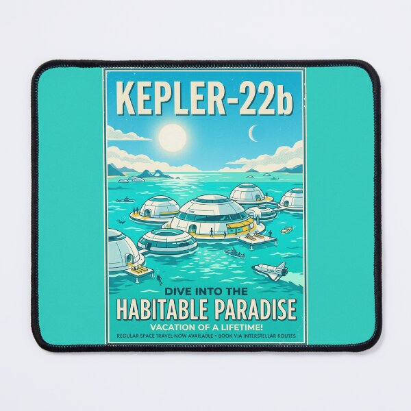 Item preview, Kepler-22b Ocean Planet Retro NASA Travel Poster designed and sold by RetroRewind Studio.