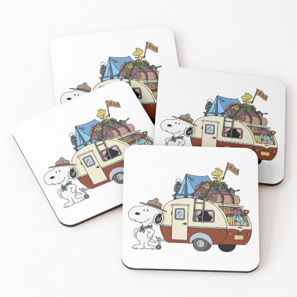 Item preview, Camping with snoopy and woodstock designed and sold by Katyslittlestickershop.