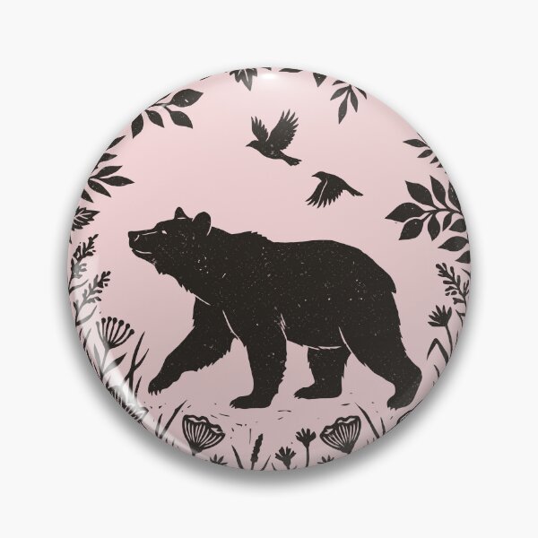 Item preview, Boho Bear Floral Forest Linocut Style Woodland designed and sold by Y-Vibes.