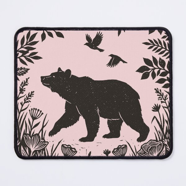 Item preview, Boho Bear Floral Forest Linocut Style Woodland designed and sold by Y-Vibes.