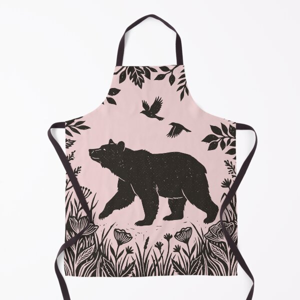 Item preview, Boho Bear Floral Forest Linocut Style Woodland designed and sold by Y-Vibes.