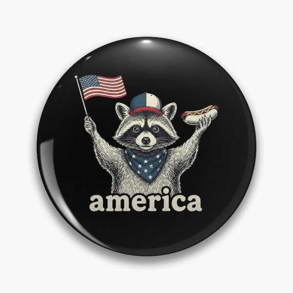 Item preview, Patriotic Raccoon America Flag Hot Dog Funny designed and sold by SiarheiYur.