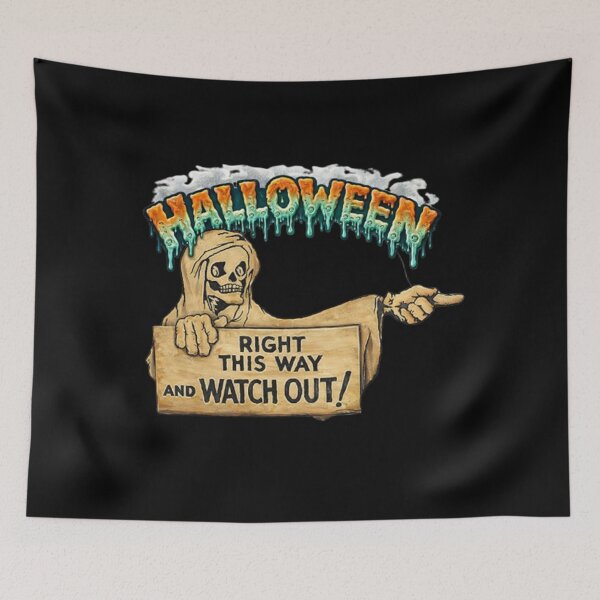 Item preview,  Vintage Spooky Halloween Skeleton Sign Art designed and sold by dragonmotor7.