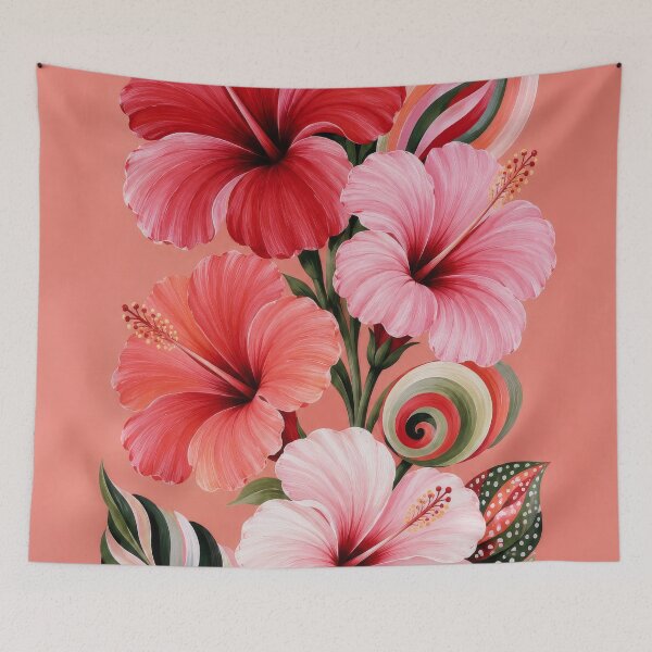 Item preview, Modern Hibiscus Movement- Summer Flowers designed and sold by scicilysimonee.