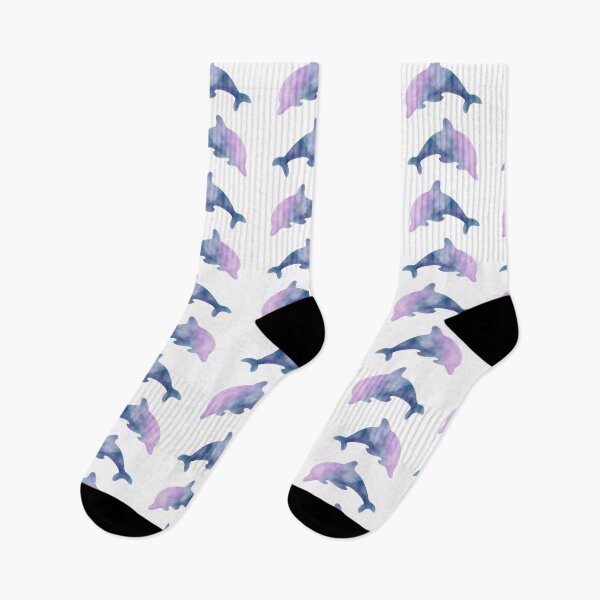 Item preview, Cute Watercolor Dolphin Sticker Pack Aesthetic Purple Blue Ocean Sea Dolphins Seamless Pattern designed and sold by Art IN Pack.