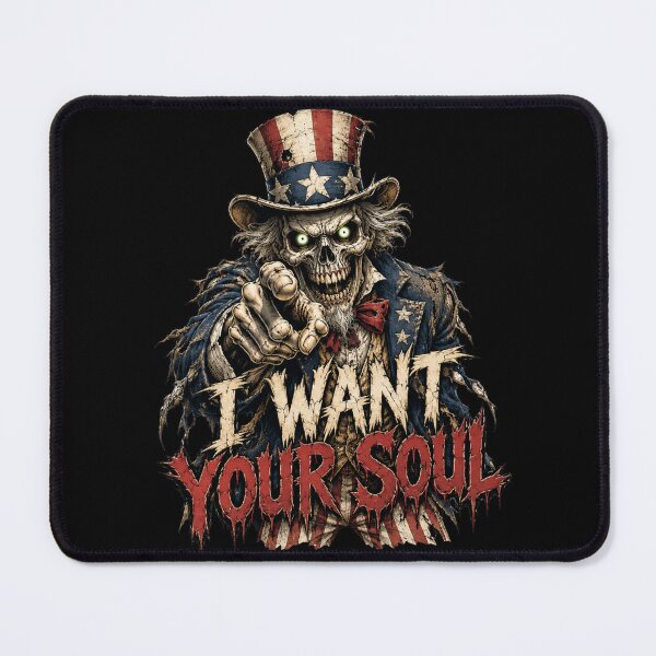 Item preview, Skeleton Uncle Sam Wants Your Soul Horror Patriotic Design designed and sold by Sonic Nova Studios.