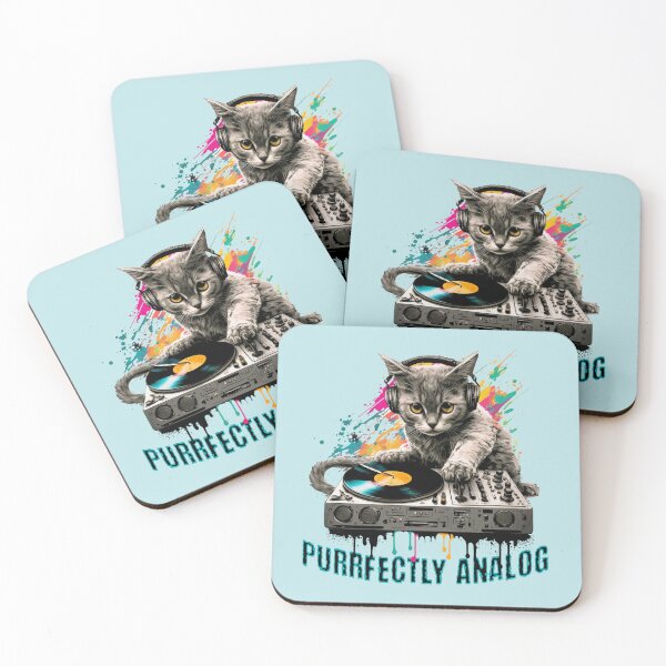 Item preview, Purrfectly Analog Cat Vinyl Record Lover Design designed and sold by Sachie's Studio.