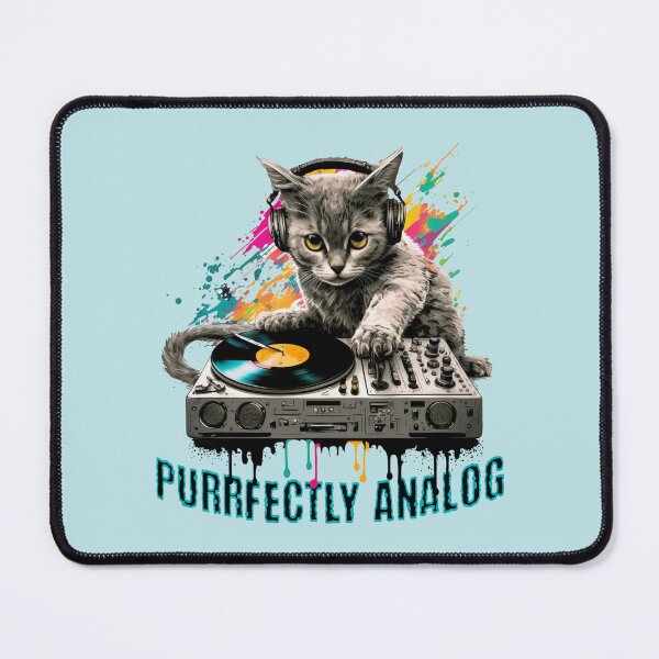 Item preview, Purrfectly Analog Cat Vinyl Record Lover Design designed and sold by Sachie's Studio.