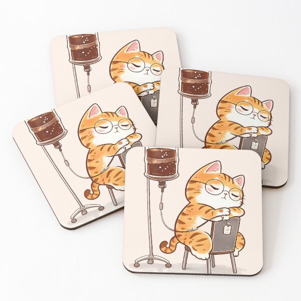 Item preview, Cute Cat Working Coffee Sticker Set | Kawaii Cat Lover Gift designed and sold by kawaiiiiiie.