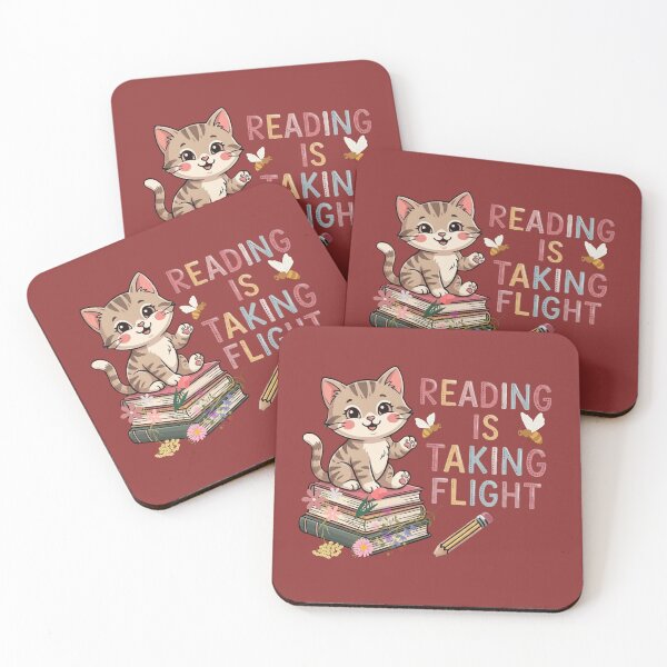 Item preview, Cute Kitten Reading is Taking Flight Bookish T-Shirt Design designed and sold by NinaCreator.