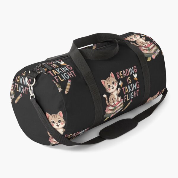 Item preview, Cute Kitten Reading is Taking Flight Bookish T-Shirt Design designed and sold by NinaCreator.
