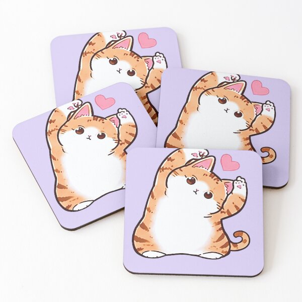 Item preview, Cute Cat Sending Love Sticker Set | Kawaii Cat Lover Gift designed and sold by kawaiiiiiie.