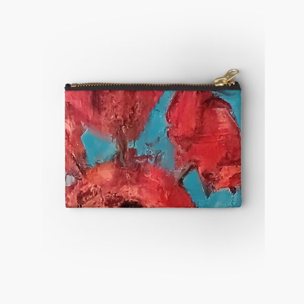 Item preview, Red Abstracted Flowers and Blue Background designed and sold by BuckaBaby.