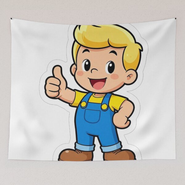 Item preview, Cute Cartoon Boy Thumbs Up Mascot Sticker designed and sold by Create Your Own Reality.