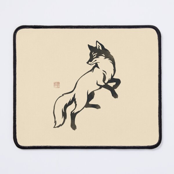 Item preview, Minimalist Japanese Ukiyo-e Dancing Kitsune Fox designed and sold by DuckOddity.