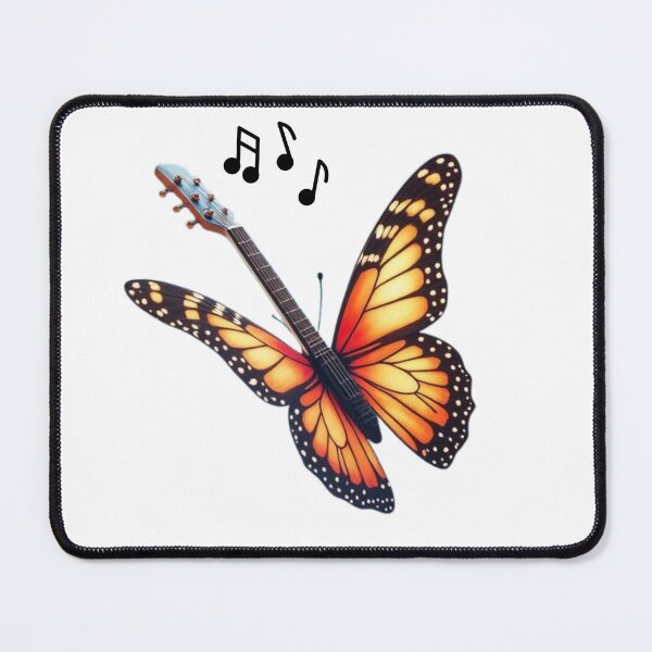 Item preview, Funny guitar lover guitarist gift song notes butterfly guitar designed and sold by Artstastic.