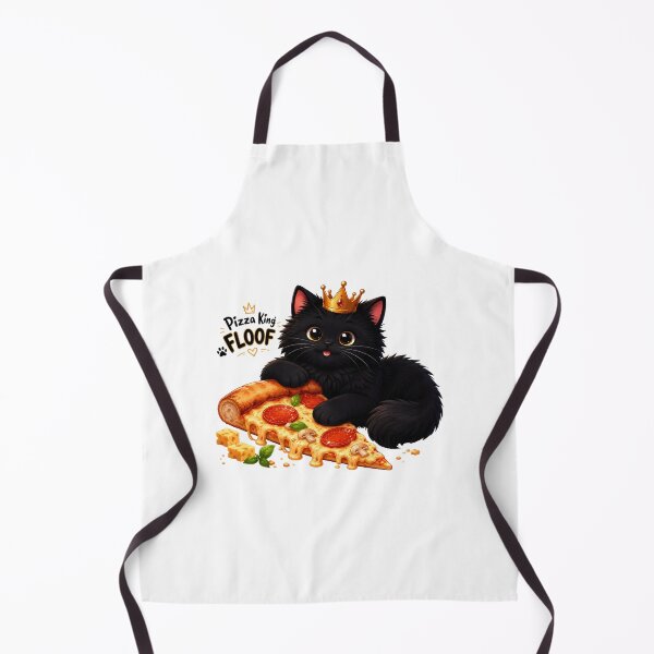 Item preview, Pizza King FLOOF – Cute Black Cat Pizza Lover designed and sold by lumar23.