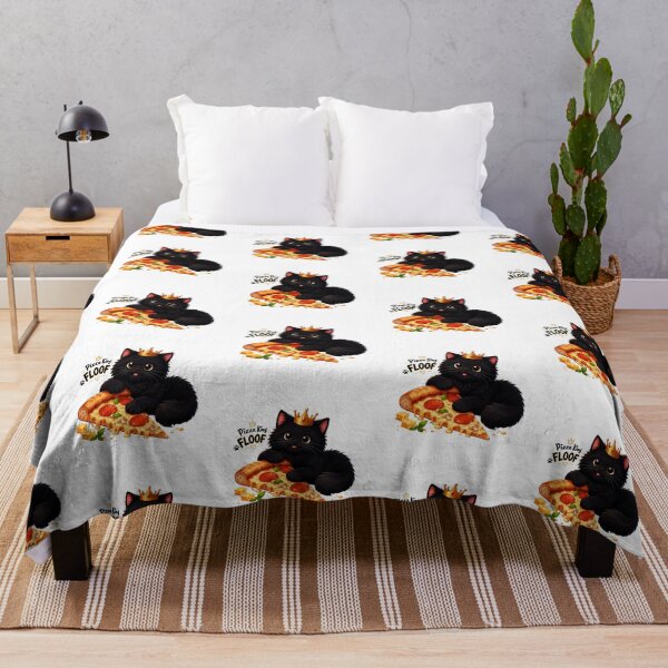 Item preview, Pizza King FLOOF – Cute Black Cat Pizza Lover designed and sold by lumar23.