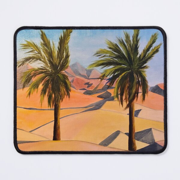 Item preview, Desert Oasis with palms| Sand Dune Landscape | Warm Earth Tones Art | Aesthetic Travel Design designed and sold by Baroness Swan.