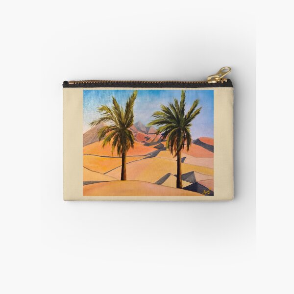 Item preview, Desert Oasis with palms| Sand Dune Landscape | Warm Earth Tones Art | Aesthetic Travel Design designed and sold by BlueberrySwan.