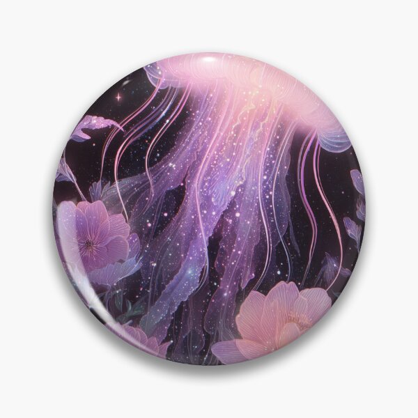 Item preview, Glowing Jellyfish Dark Botanical Night Art designed and sold by StarweedSociety.