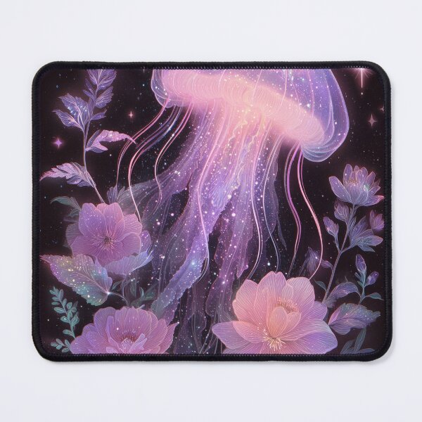 Item preview, Glowing Jellyfish Dark Botanical Night Art designed and sold by StarweedSociety.