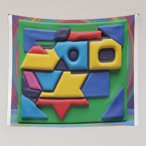 Item preview, block rhythm C colorful geometric abstract design designed and sold by SmashingDeals.