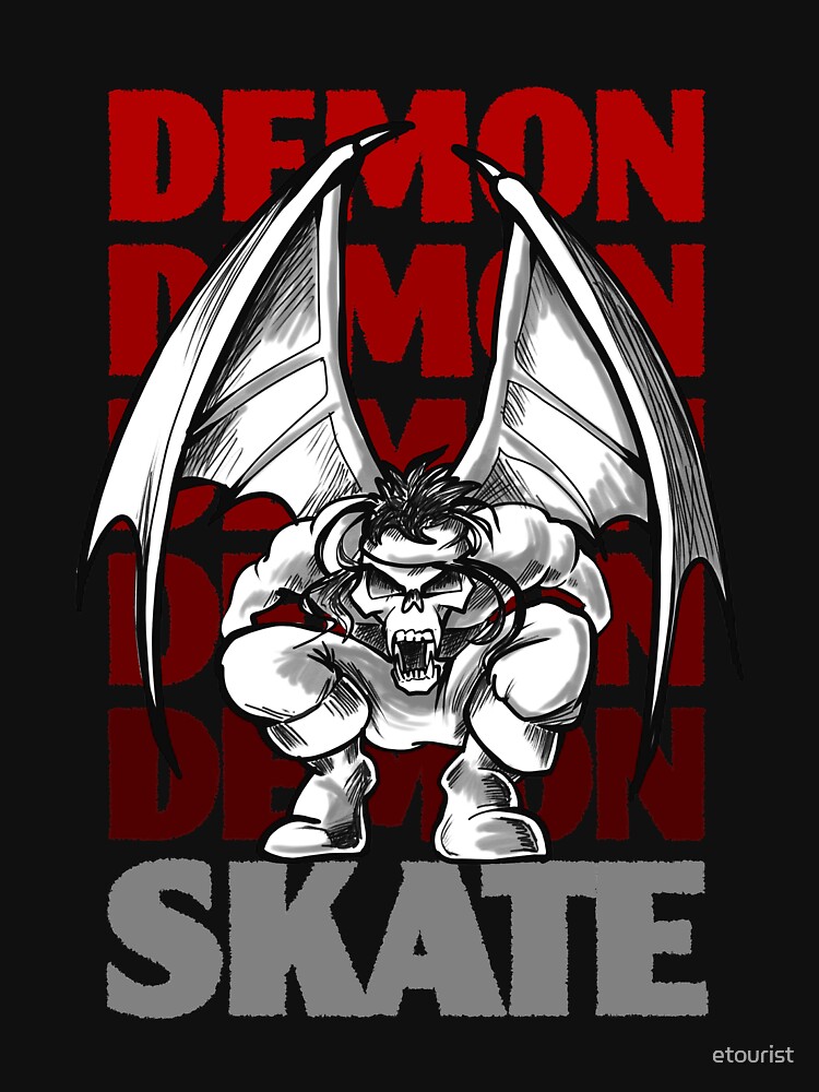 Skull Demon Skate, Skateboard Design by etourist