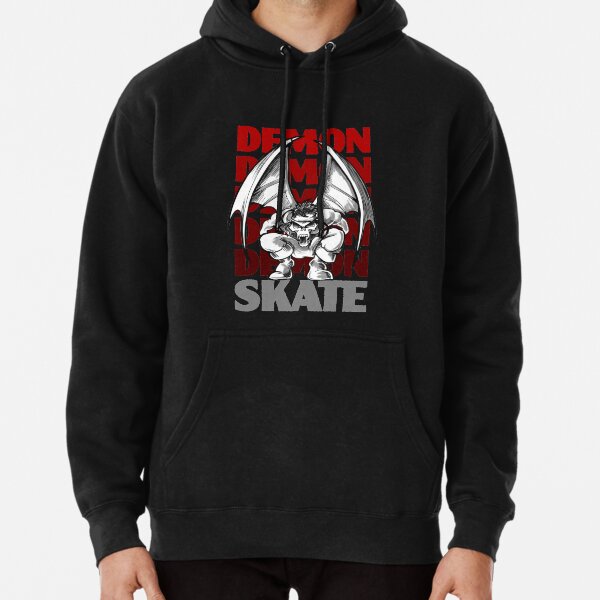 Skull Demon Skate, Skateboard Design Pullover Hoodie
