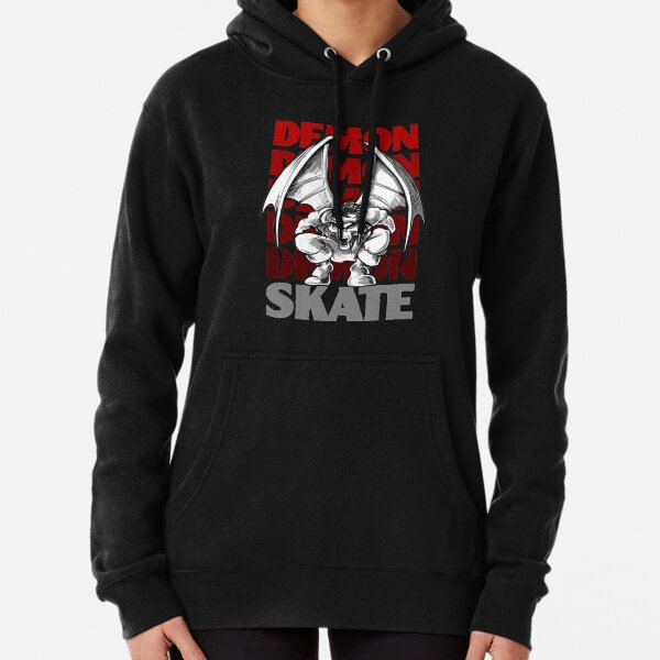 Skull Demon Skate, Skateboard Design Pullover Hoodie