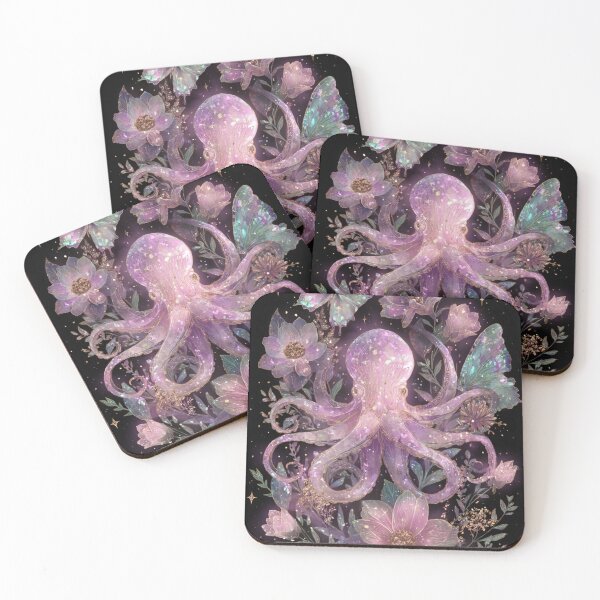 Item preview, Mystical Octopus Butterfly Dark Floral Art designed and sold by StarweedSociety.