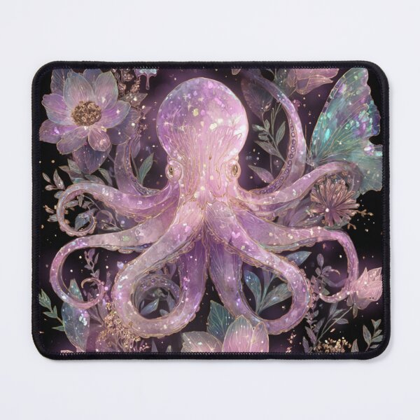 Item preview, Mystical Octopus Butterfly Dark Floral Art designed and sold by StarweedSociety.
