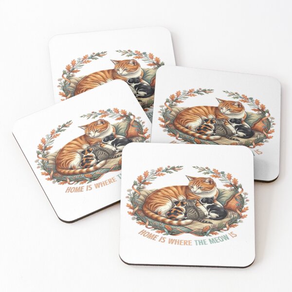 Item preview, Home Is Where The Meow Is Cute Cat Family designed and sold by MAJCO-ART.