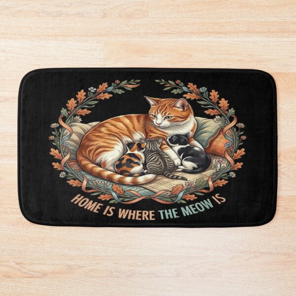 Item preview, Home Is Where The Meow Is Cute Cat Family designed and sold by MAJCO-ART.