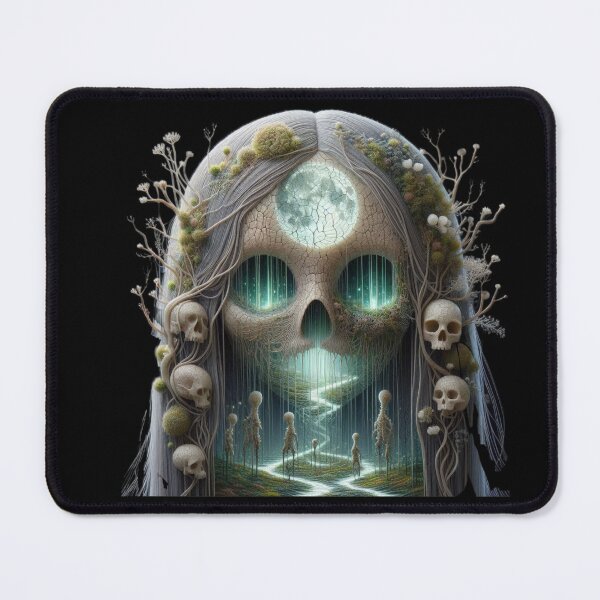 Item preview, The Macabre Forest Spirit Skull and Moon Landscape designed and sold by LujziWorld.